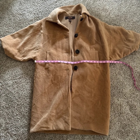 Victor Alfaro Rabbit Hair Wool Luxury Blend Coat Womens Tan Brown 
size Large - Picture 9 of 12